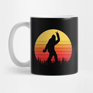 Vintage Retro Bigfoot Peace Sign Hand Mug